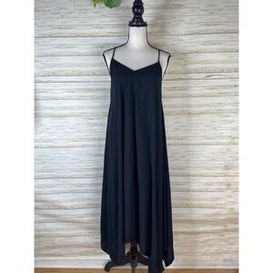 Modcloth Black Handkerchief Hem Strappy Maxi Dress